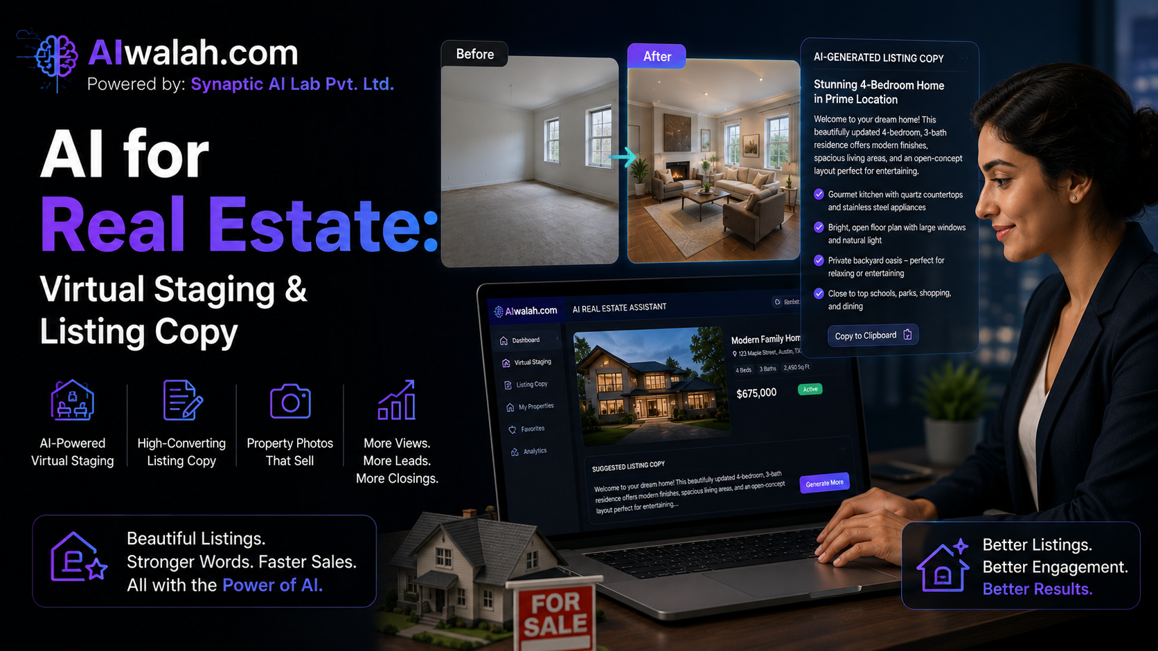 AI for Real Estate: Virtual Staging &amp; Listing Copy