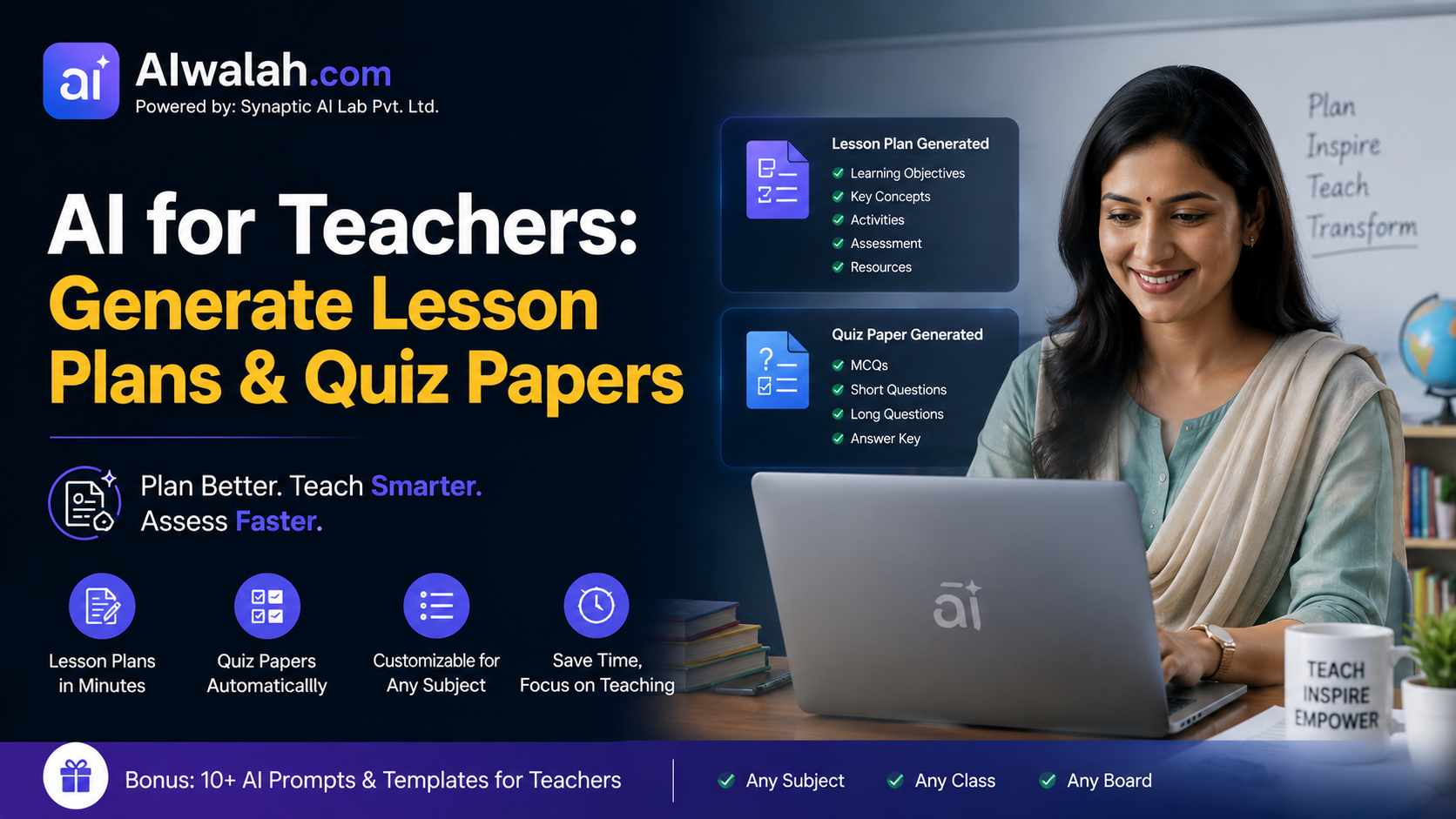 AI for Teachers: Generate Lesson Plans &amp; Quiz Papers