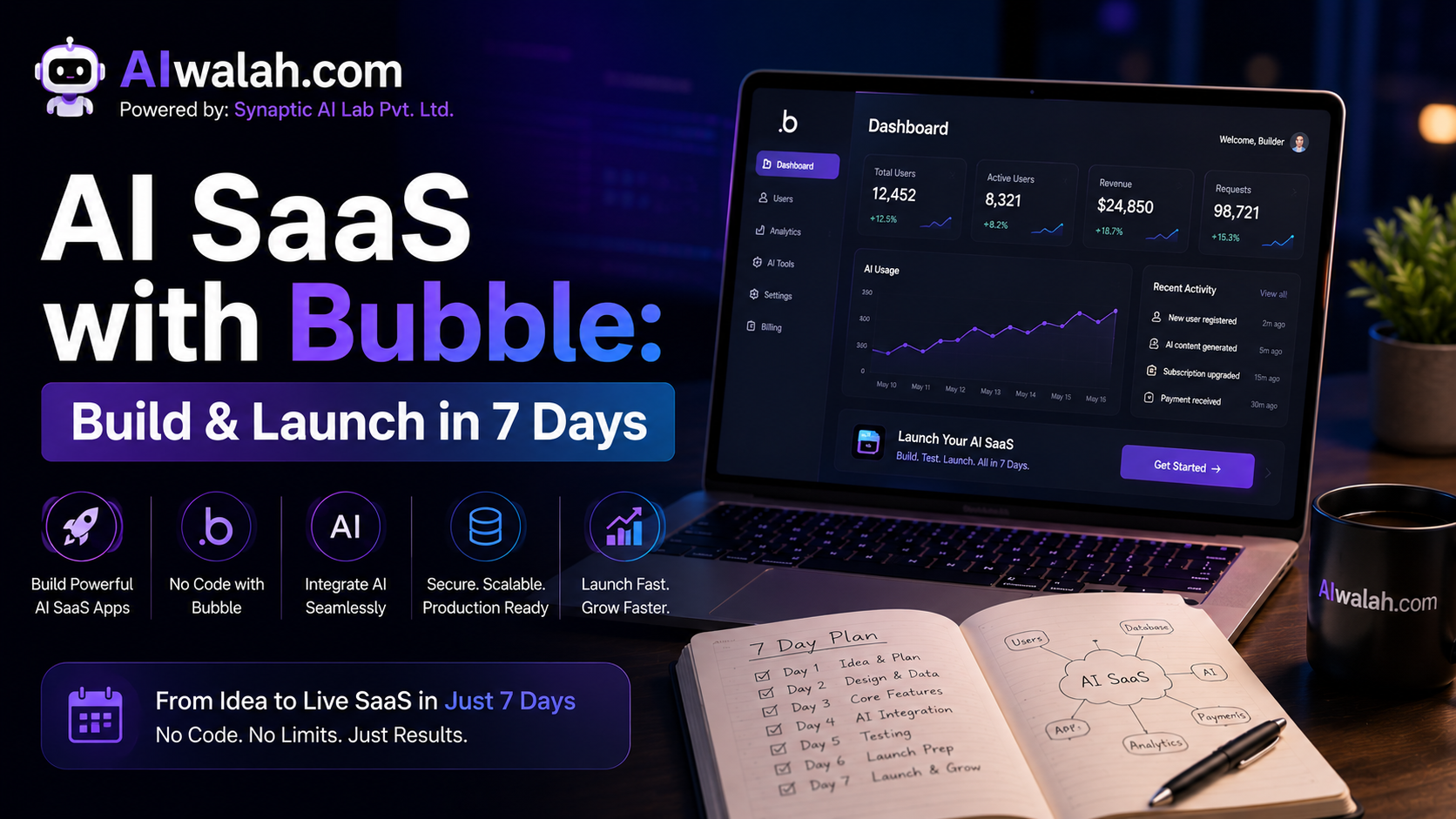 AI SaaS with Bubble: Build &amp; Launch in 7 Days
