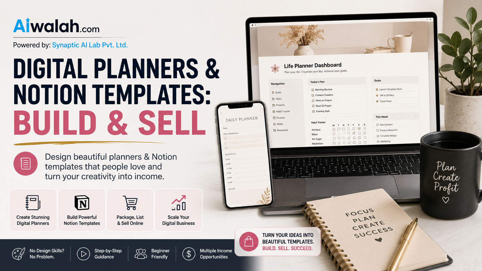 Digital Planners & Notion Templates: Build & Sell