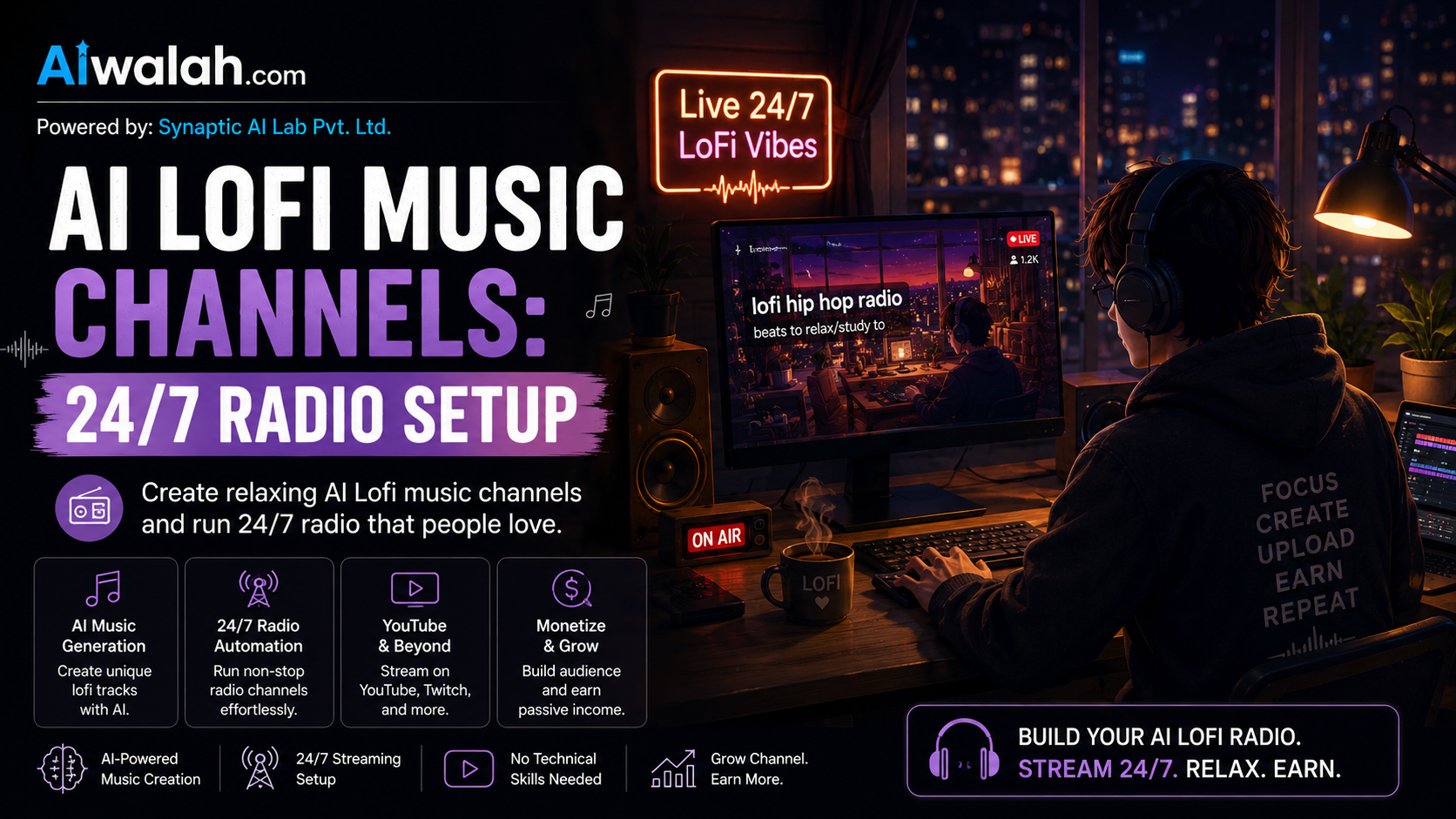 AI Lofi Music Channels: 24/7 Radio Setup