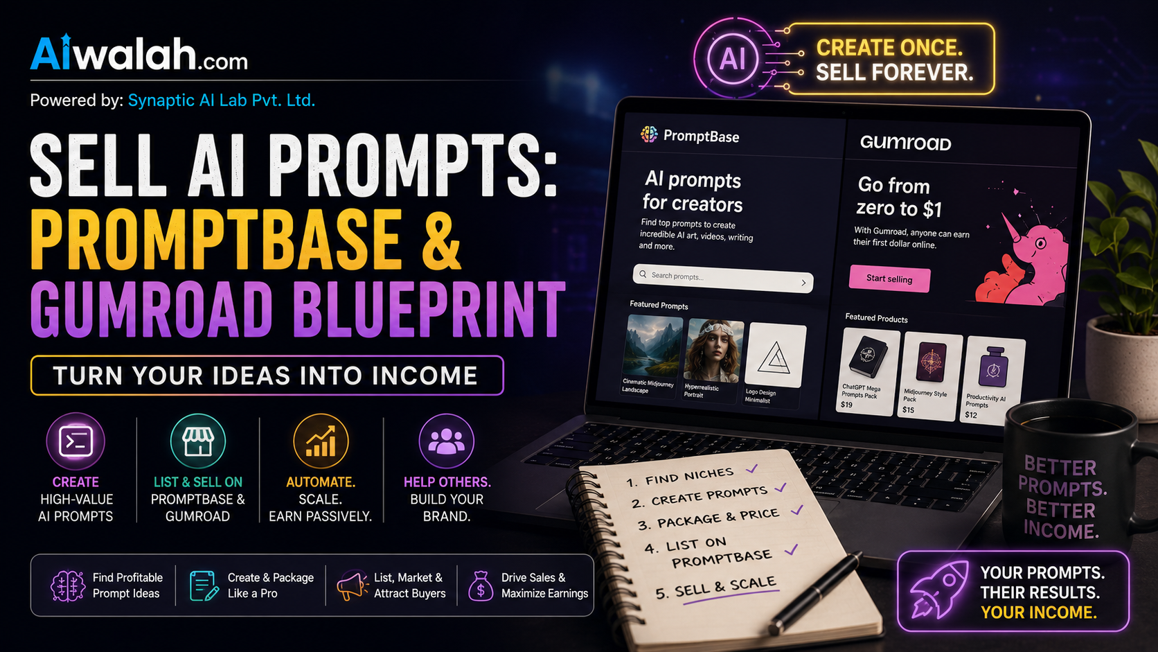 Sell AI Prompts: PromptBase & Gumroad Blueprint