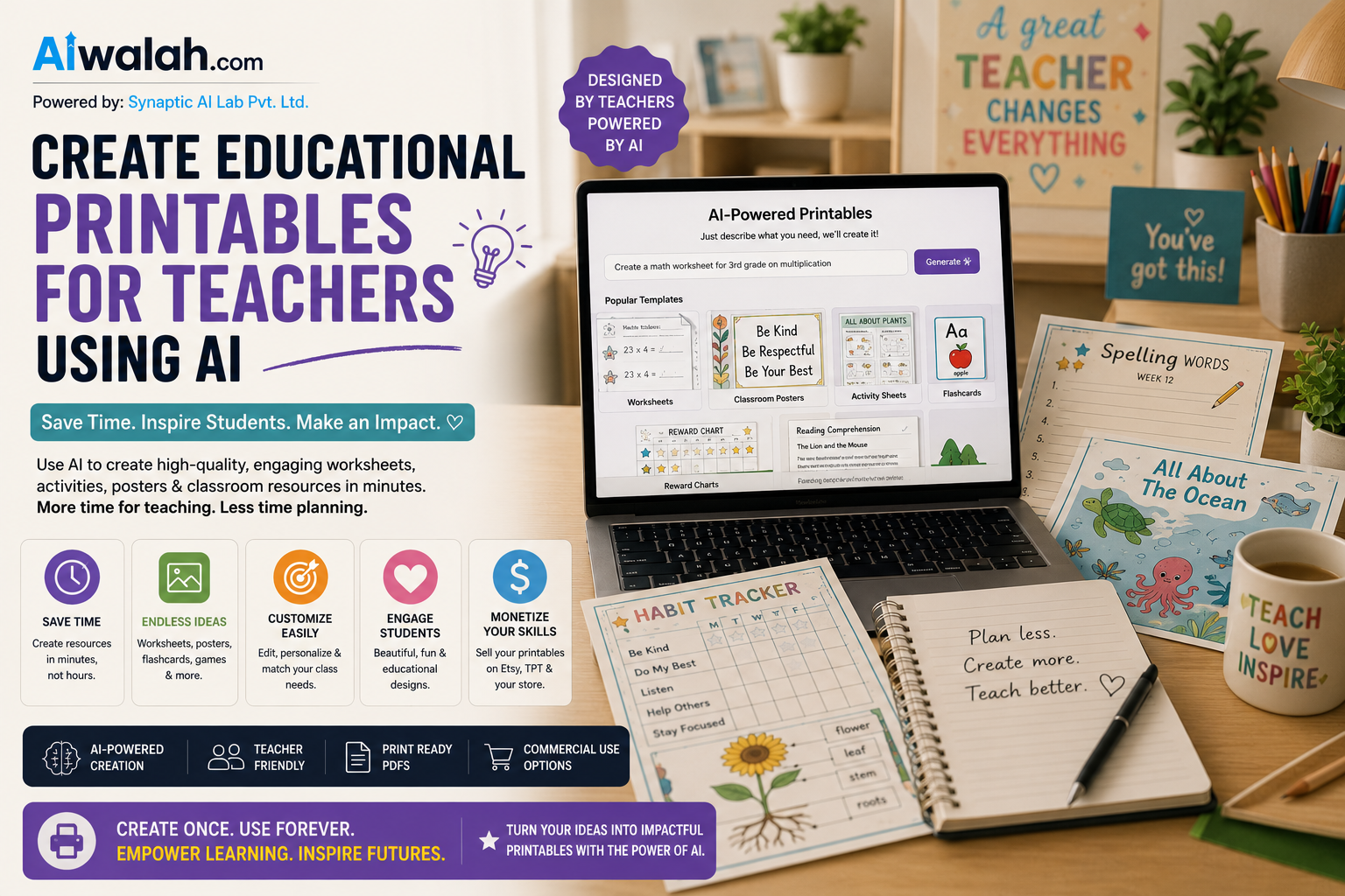 Create Educational Printables for Teachers using AI