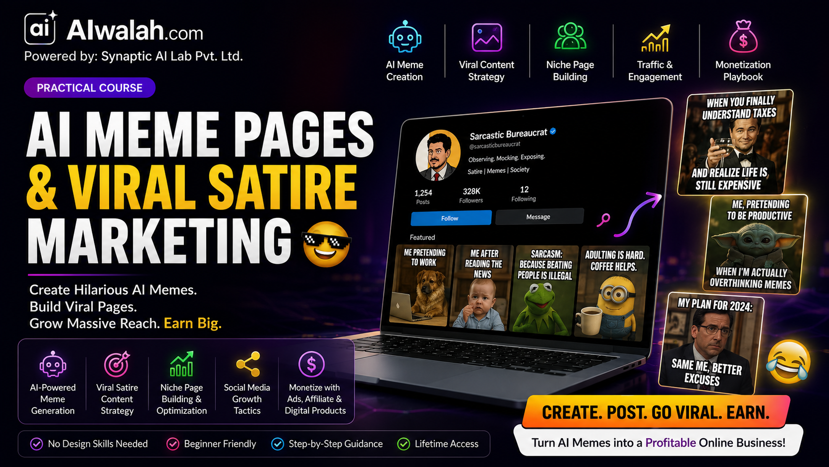 AI Meme Pages & Viral Satire Marketing