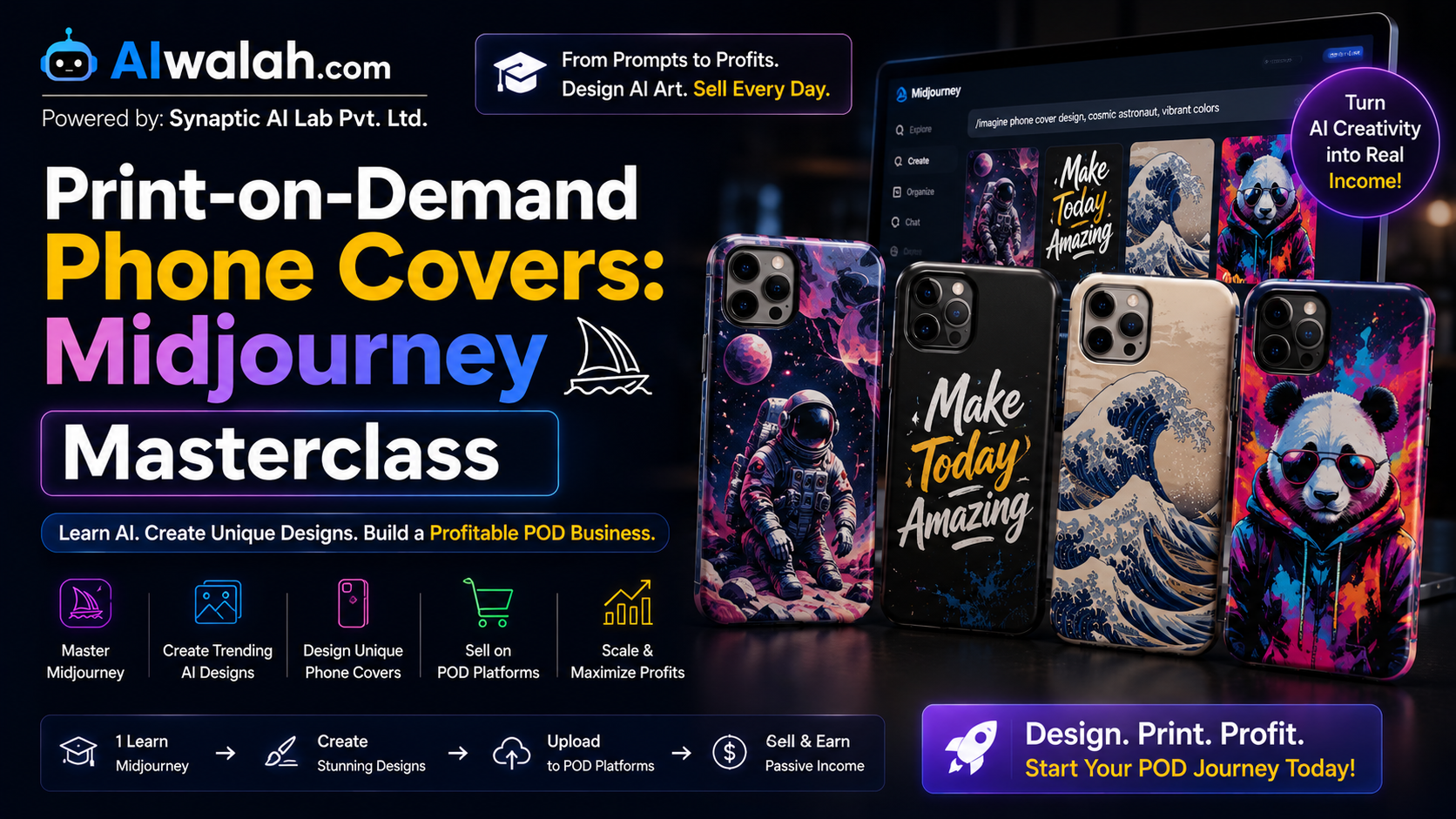 Print-on-Demand Phone Covers: Midjourney Masterclass