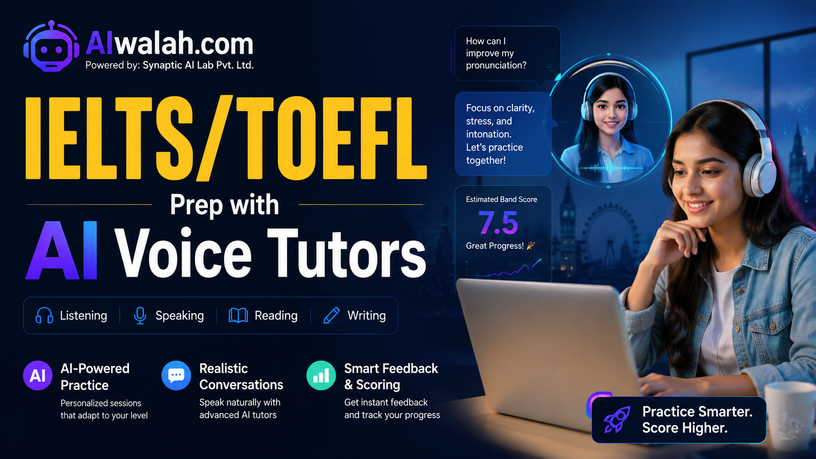 IELTS/TOEFL Prep with AI Voice Tutors
